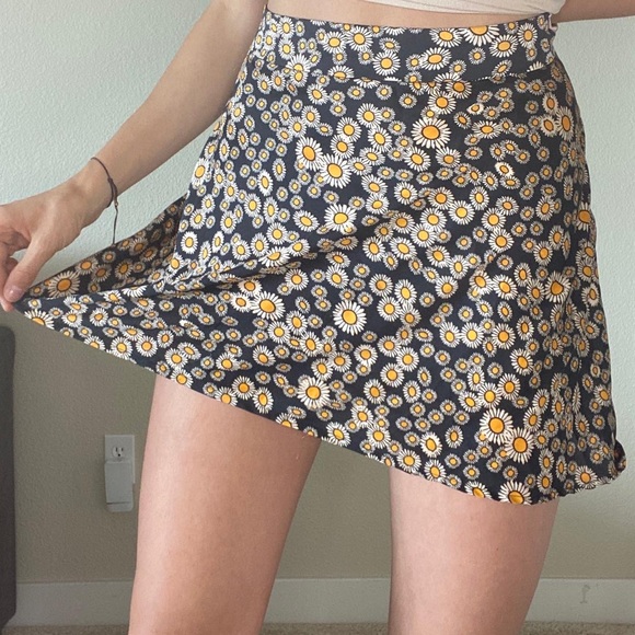 Free people silk mini skirt floral - Picture 1 of 4
